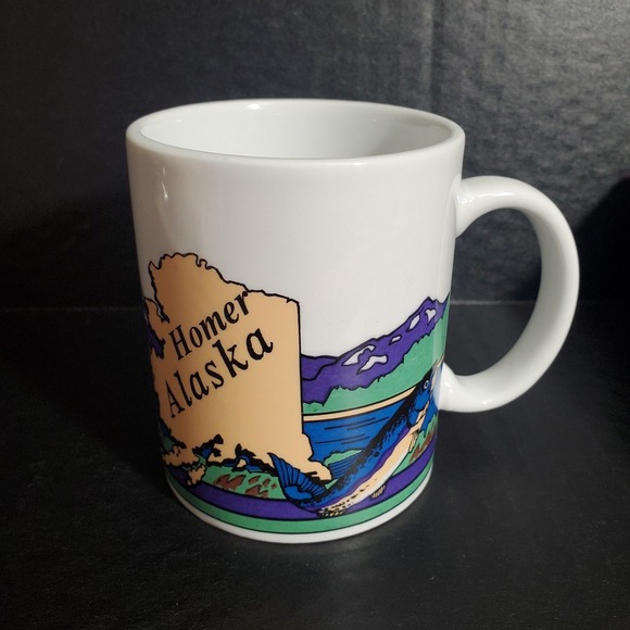 The Unbranded Brand Other - Homer Alaska Coffee Mug Nature Graphics Brown Bear Fish Outdoors
